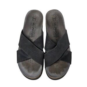 Mephisto Criss Cross Strap Leather Sandals, Slides, Comfort, Air Relax, 41/11